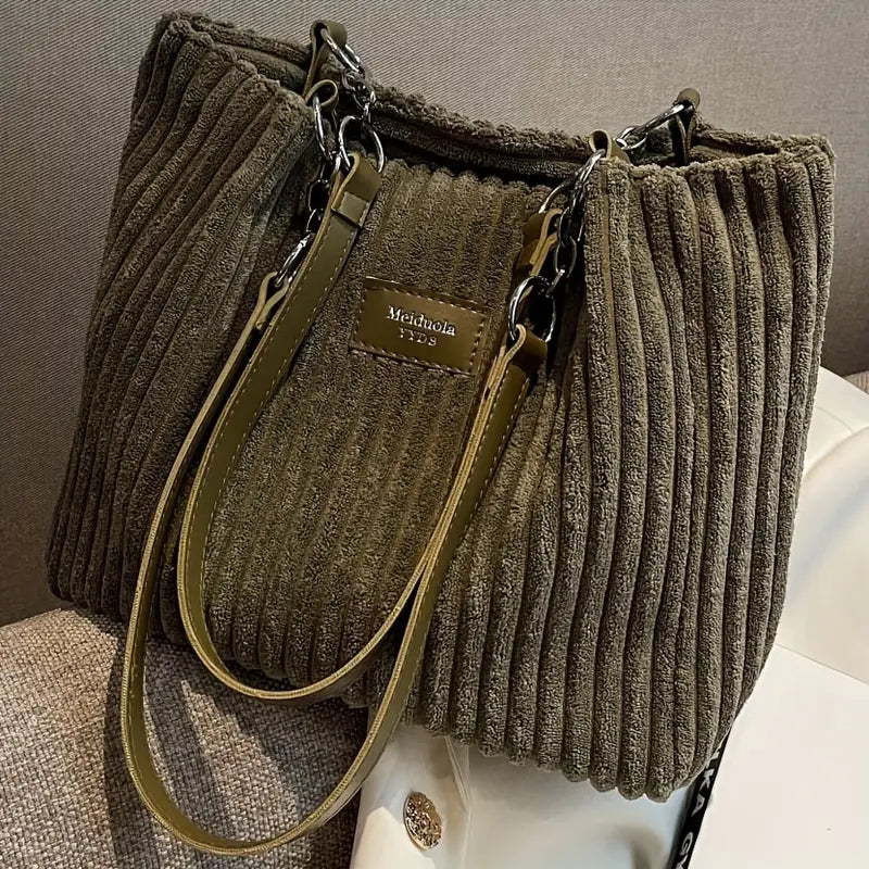 ALIX | Élégant sac tote en velours côtelé