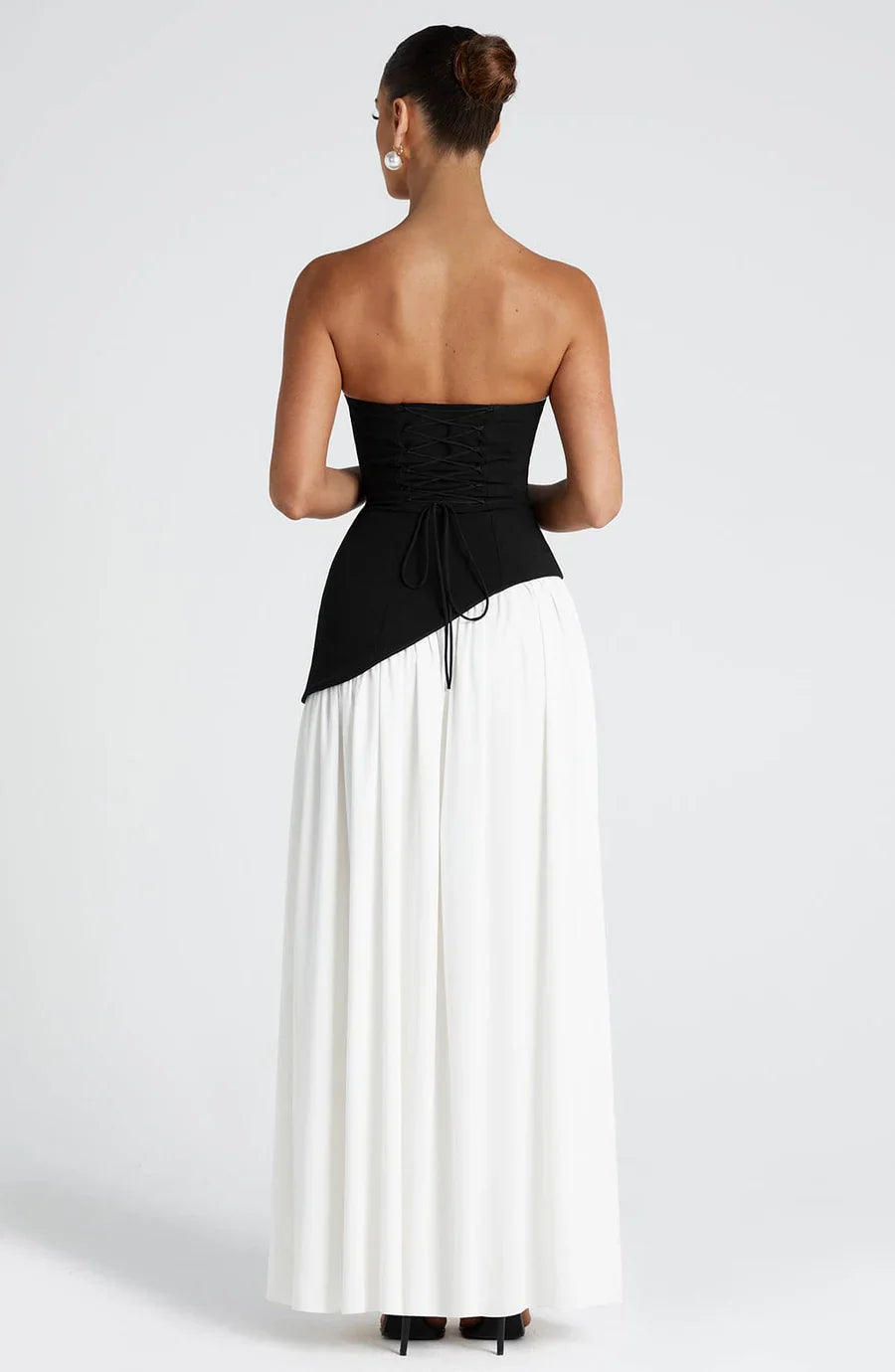 MIRELLE | Robe bustier asymétrique fendue