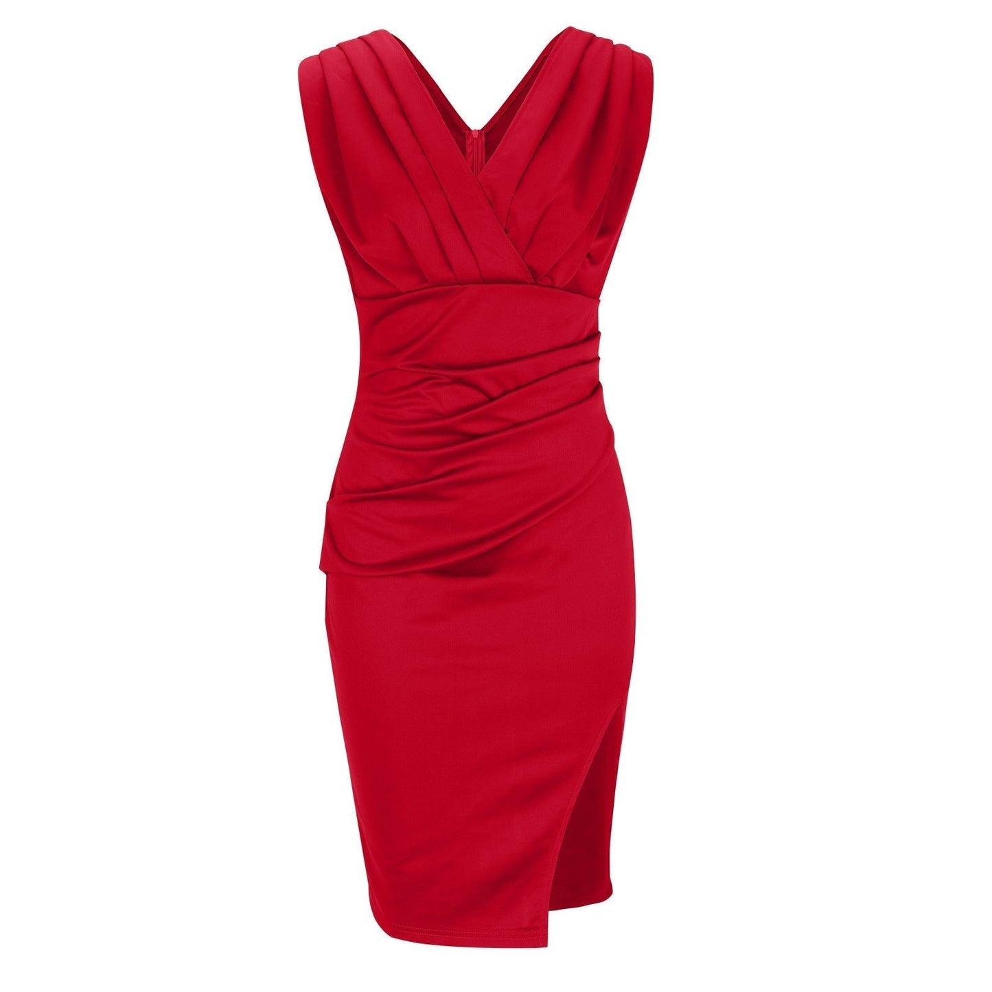 LIV | Robe ajustée avec décolleté en V et fente