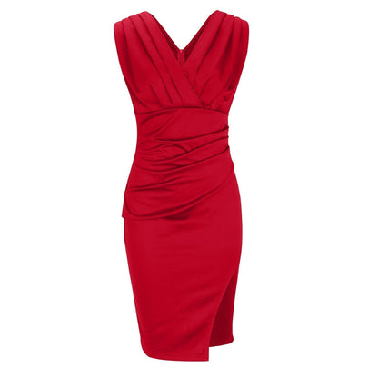 LIV | Robe ajustée avec décolleté en V et fente