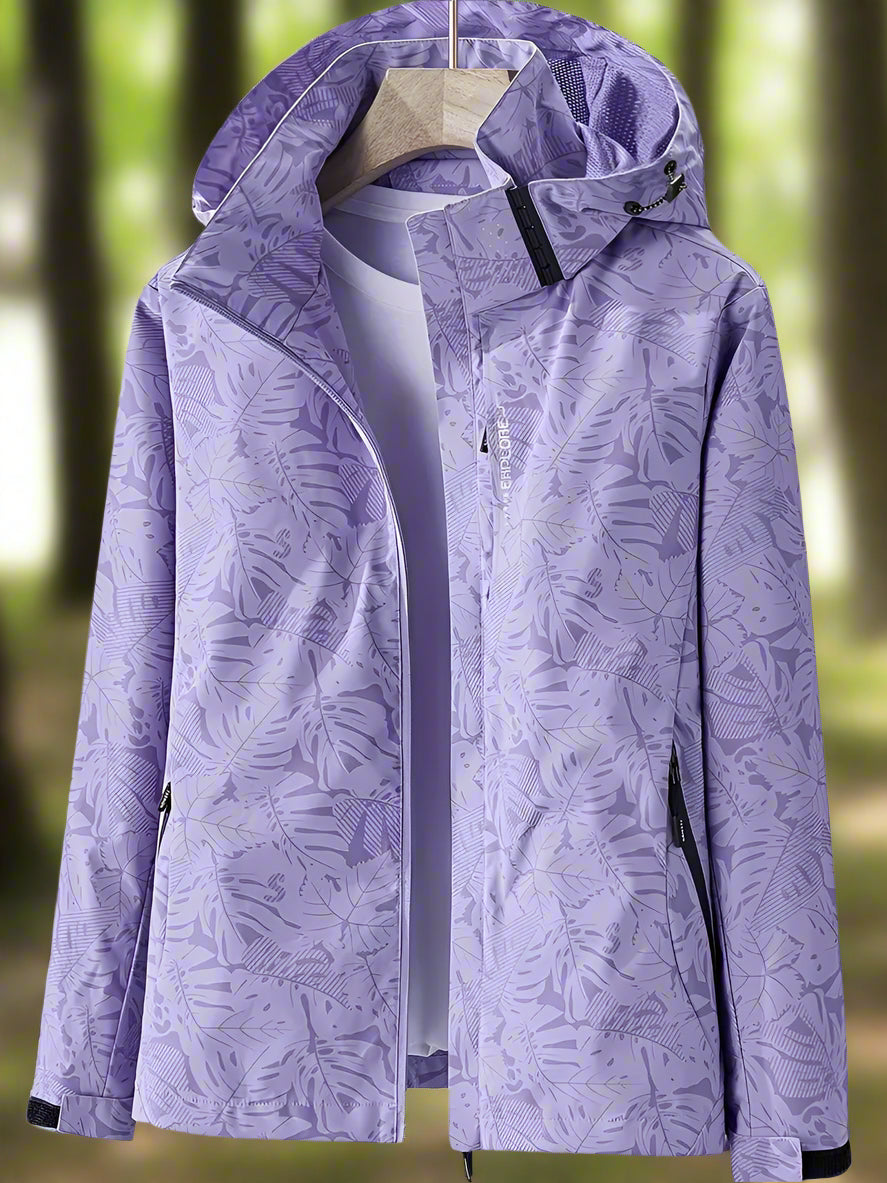 NAYLA | Veste imperméable à motif feuillage