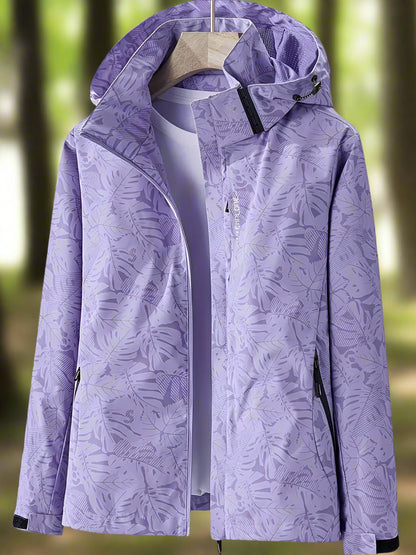 NAYLA | Veste imperméable à motif feuillage