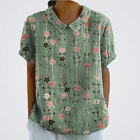 Imprimé floral vert