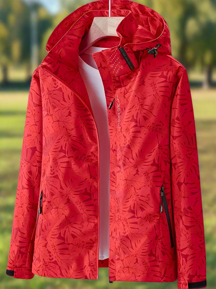 NAYLA | Veste imperméable à motif feuillage