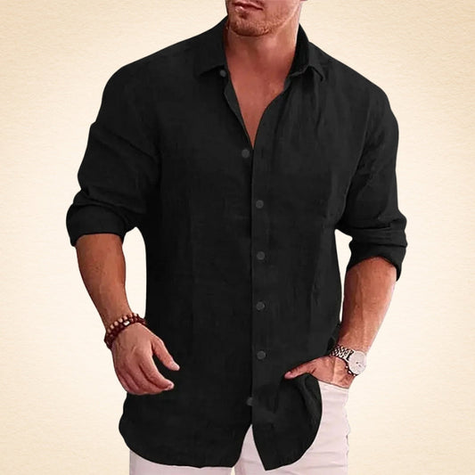Guillermo | Chemise Casual En Lin À Manches Longues