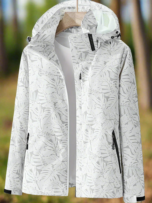 NAYLA | Veste imperméable à motif feuillage