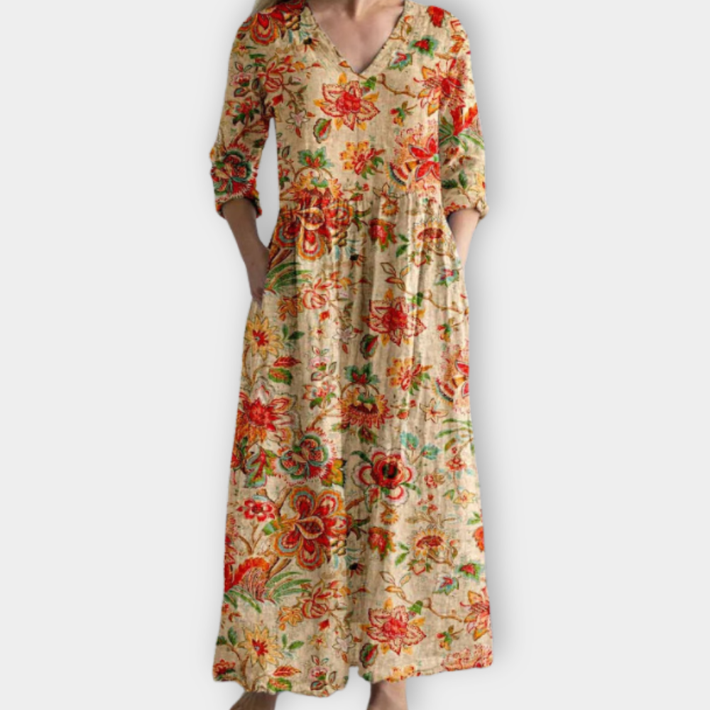 Edelinde | Robe Maxy Boho en tissu premium doux