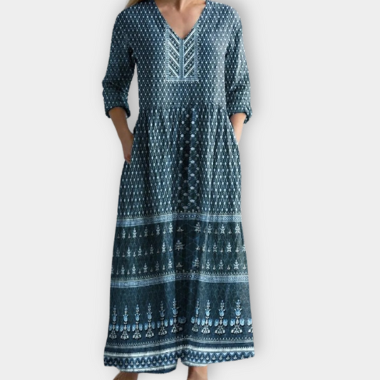 Chlotilde | Robe Maxy Boho en tissu premium doux