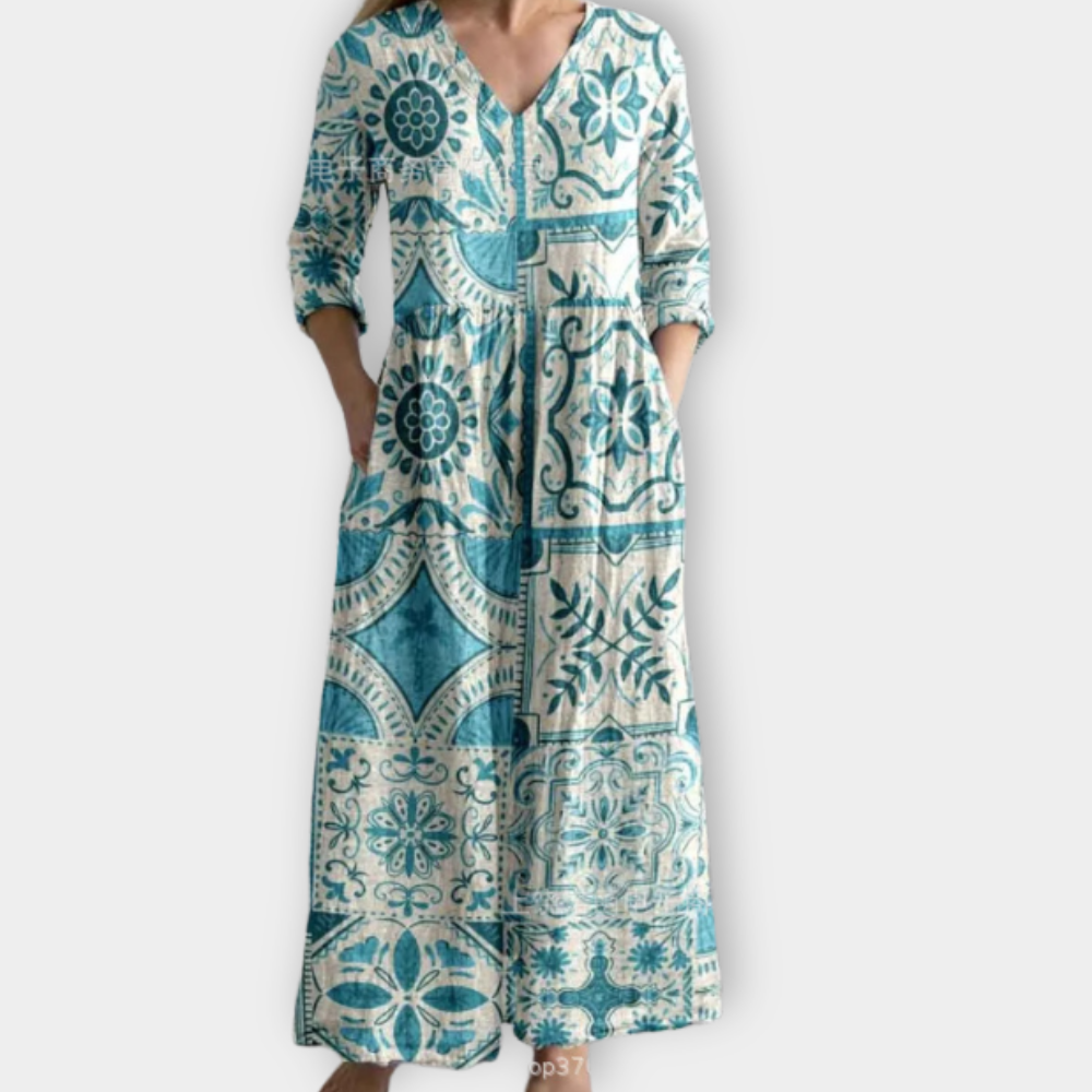 Xaviera | Robe Maxy Boho en tissu premium doux