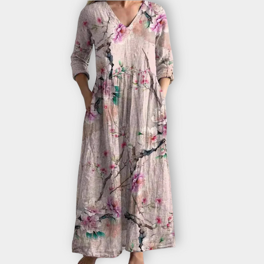 Radegunda | Robe Maxy Boho en tissu premium doux