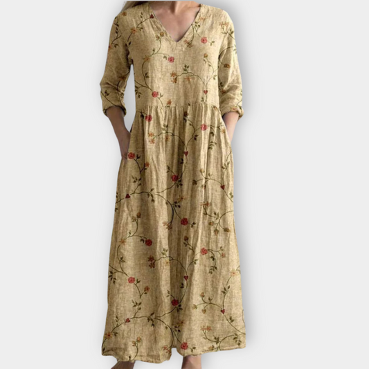 Marzena | Robe Maxy Boho en tissu premium doux