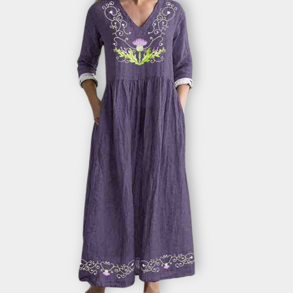 Hildemara | Robe Maxi Boho en tissu premium doux
