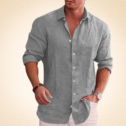 Guillermo | Chemise Casual En Lin À Manches Longues