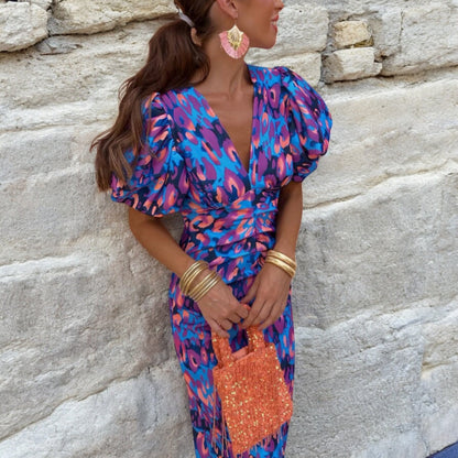 Carole | Robe Vibrante Fiesta aux Détails Spectaculaires