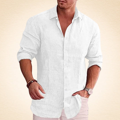 Guillermo | Chemise Casual En Lin À Manches Longues