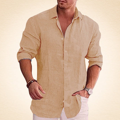 Guillermo | Chemise Casual En Lin À Manches Longues