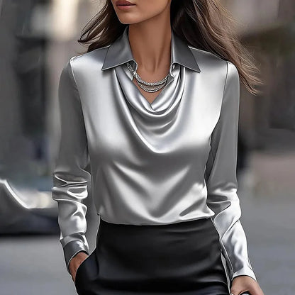 MIRÈNE | Chemisier Élégant en Satin