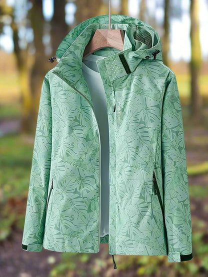 NAYLA | Veste imperméable à motif feuillage
