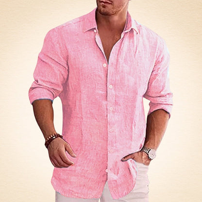 Guillermo | Chemise Casual En Lin À Manches Longues