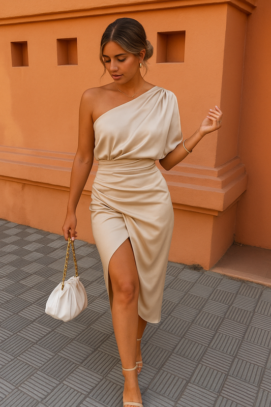 LUCIE | Robe Élégante Asymétrique