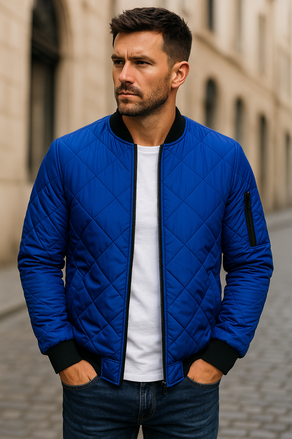 LOÏC | Veste en Coton à Motif Losange