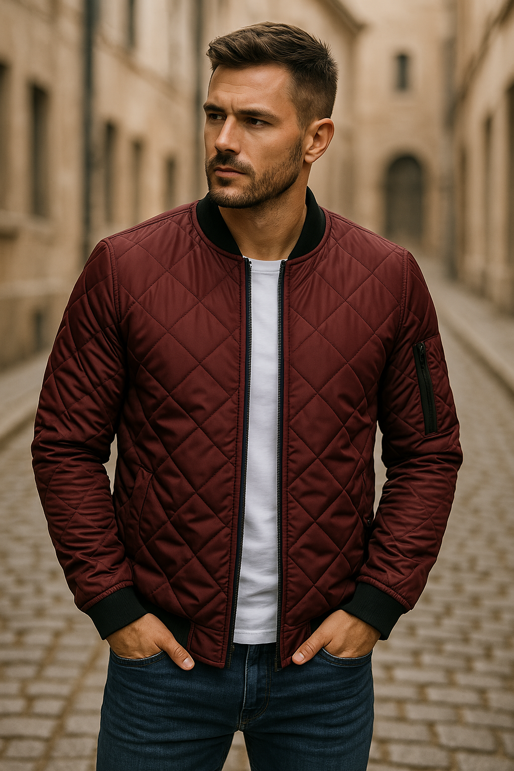 LOÏC | Veste en Coton à Motif Losange