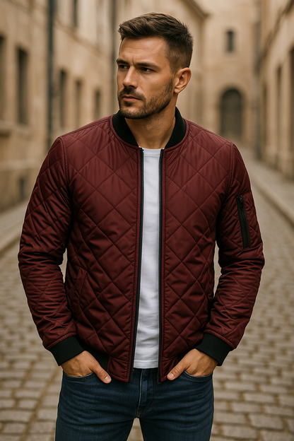 LOÏC | Veste en Coton à Motif Losange