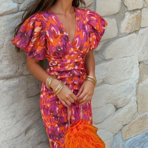 Carole | Robe Vibrante Fiesta aux Détails Spectaculaires