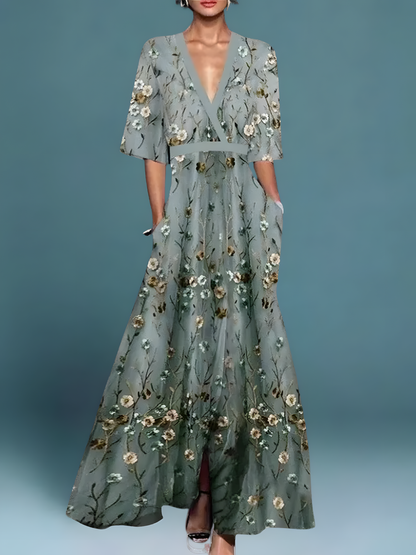 Laure | Robe Portefeuille Élégante Fleurie