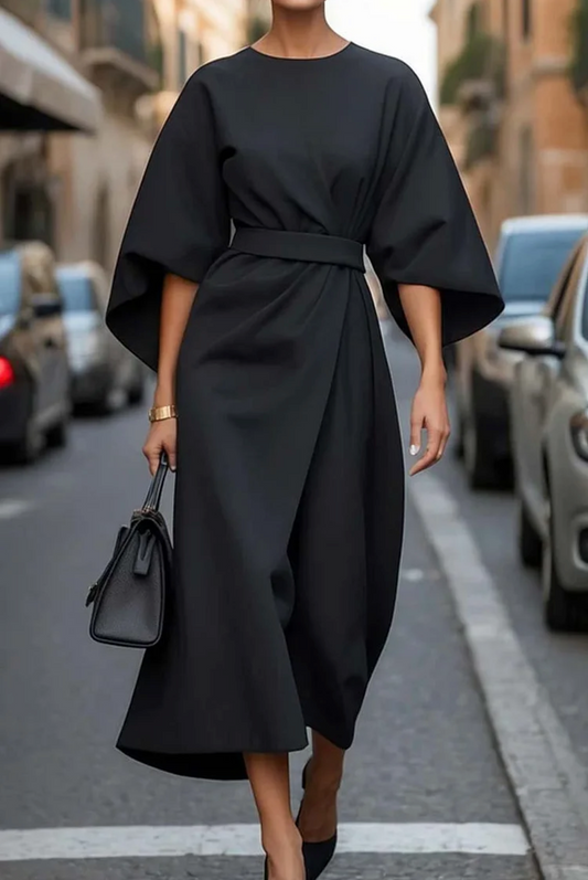 ÉNORA | Robe Élégante avec Manches Bouffantes
