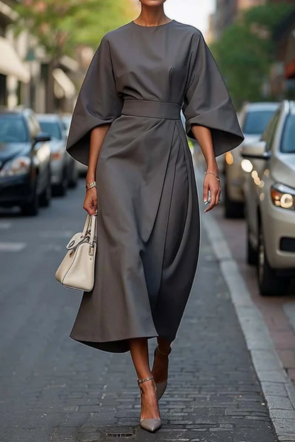 ÉNORA | Robe Élégante avec Manches Bouffantes