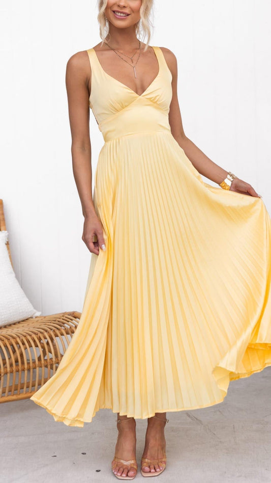 NÉRIA | Robe longue plissée