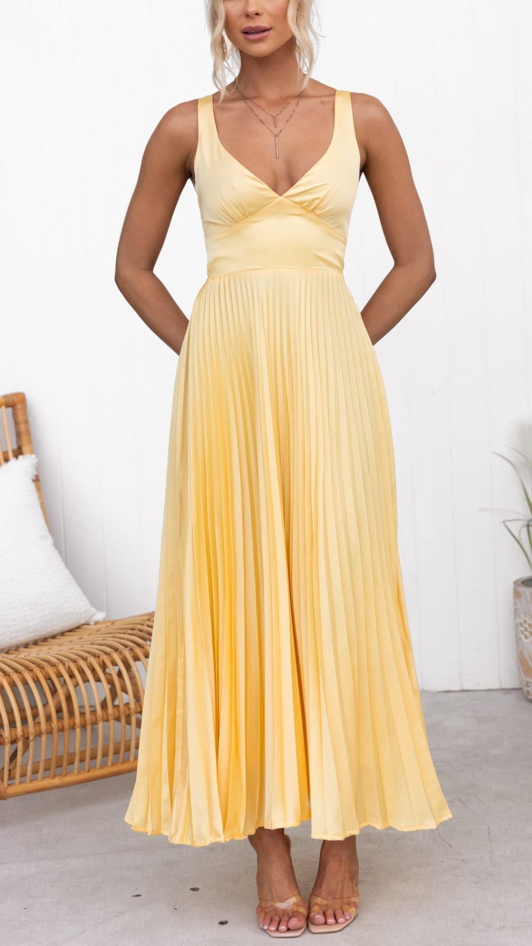 NÉRIA | Robe longue plissée