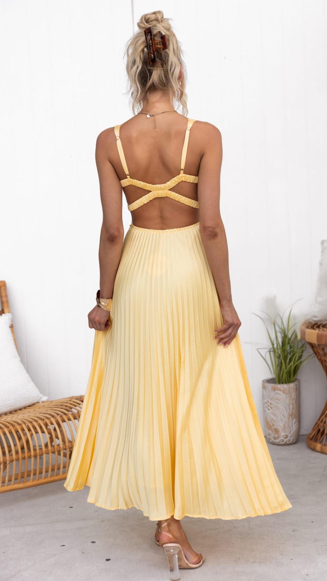 NÉRIA | Robe longue plissée