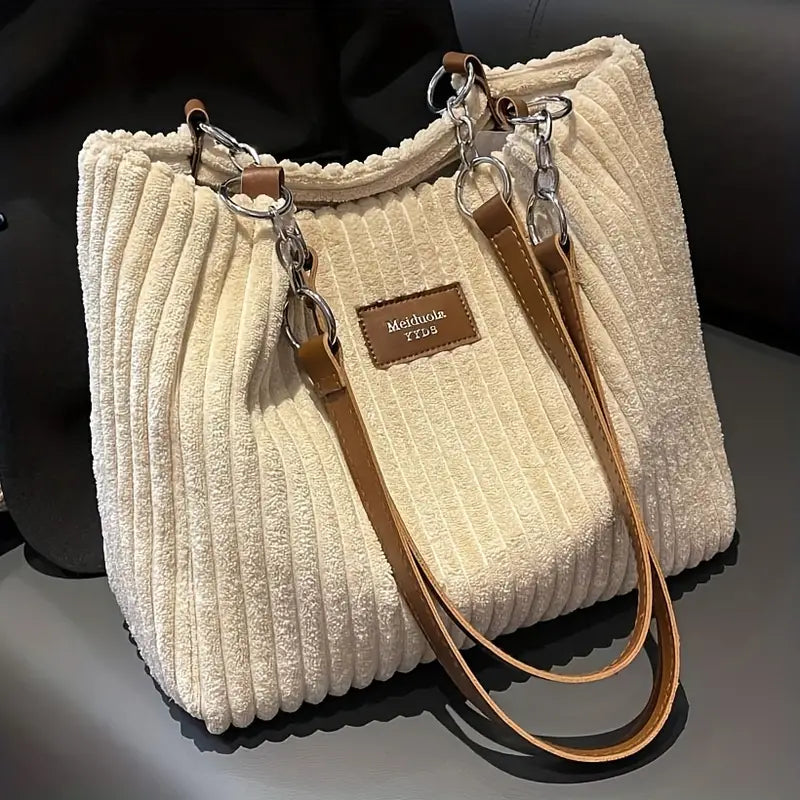 ALIX | Élégant sac tote en velours côtelé