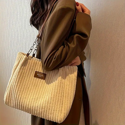 ALIX | Élégant sac tote en velours côtelé