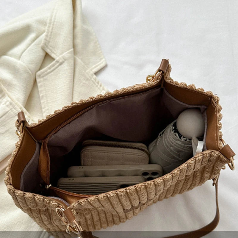 ALIX | Élégant sac tote en velours côtelé