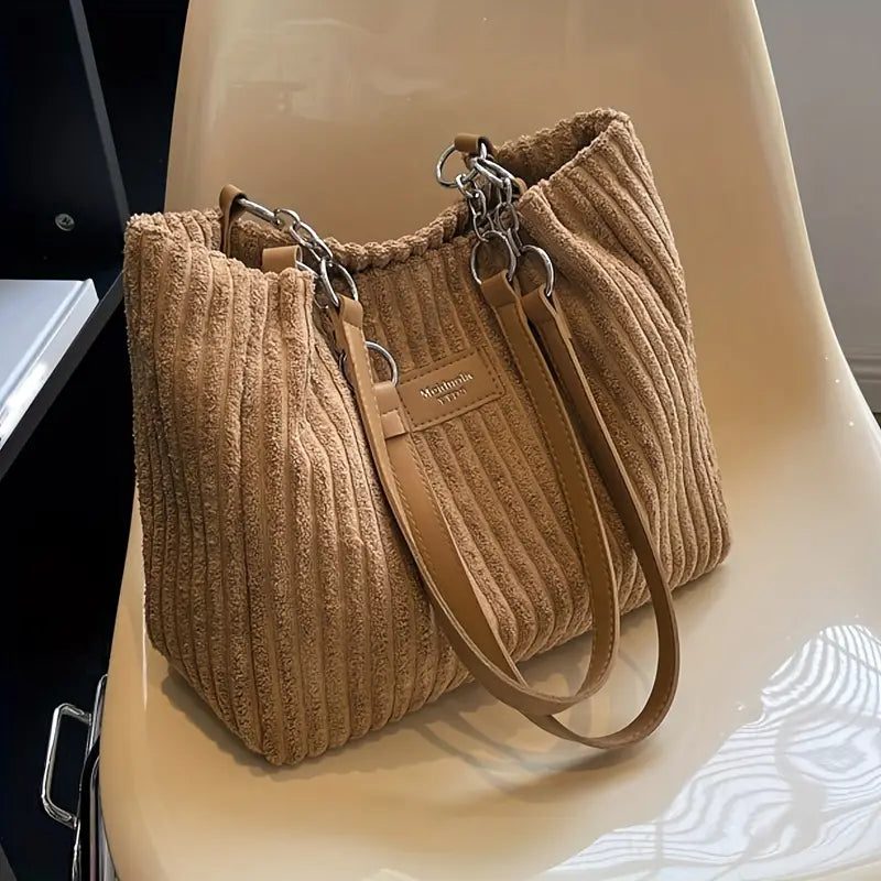 ALIX | Élégant sac tote en velours côtelé
