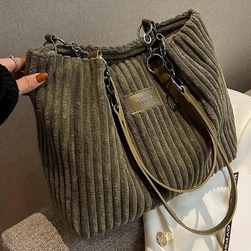 ALIX | Élégant sac tote en velours côtelé