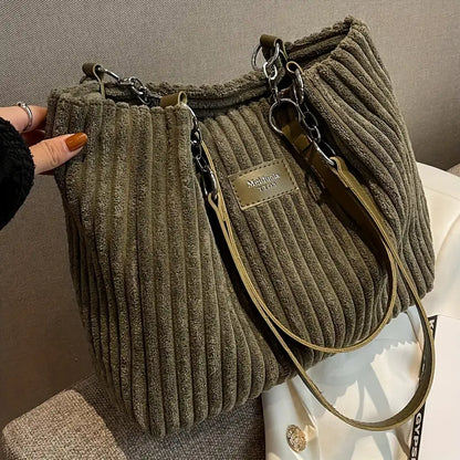 ALIX | Élégant sac tote en velours côtelé