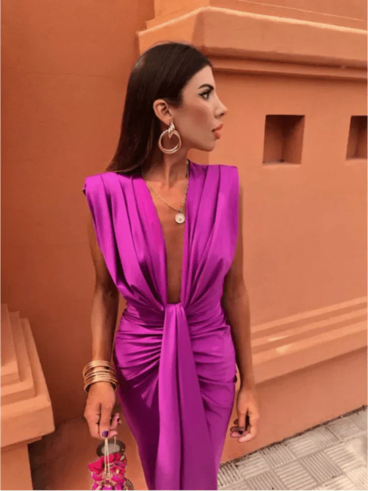 MÉLANIE | Robe Élégante Drapée