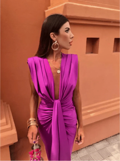 MÉLANIE | Robe Élégante Drapée