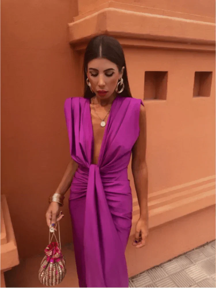 MÉLANIE | Robe Élégante Drapée