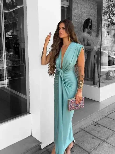 MÉLANIE | Robe Élégante Drapée
