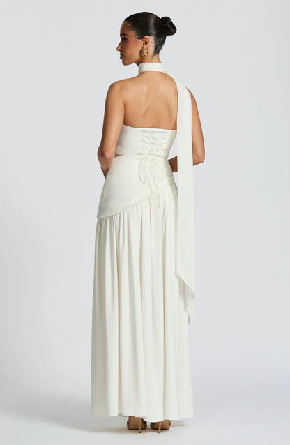 MIRELLE | Robe bustier asymétrique fendue