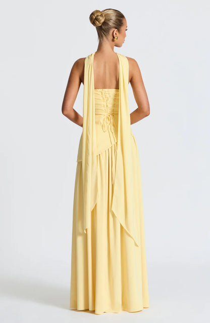 MIRELLE | Robe bustier asymétrique fendue