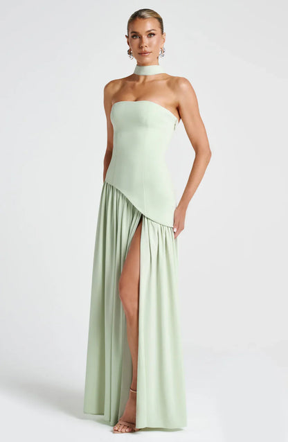 MIRELLE | Robe bustier asymétrique fendue